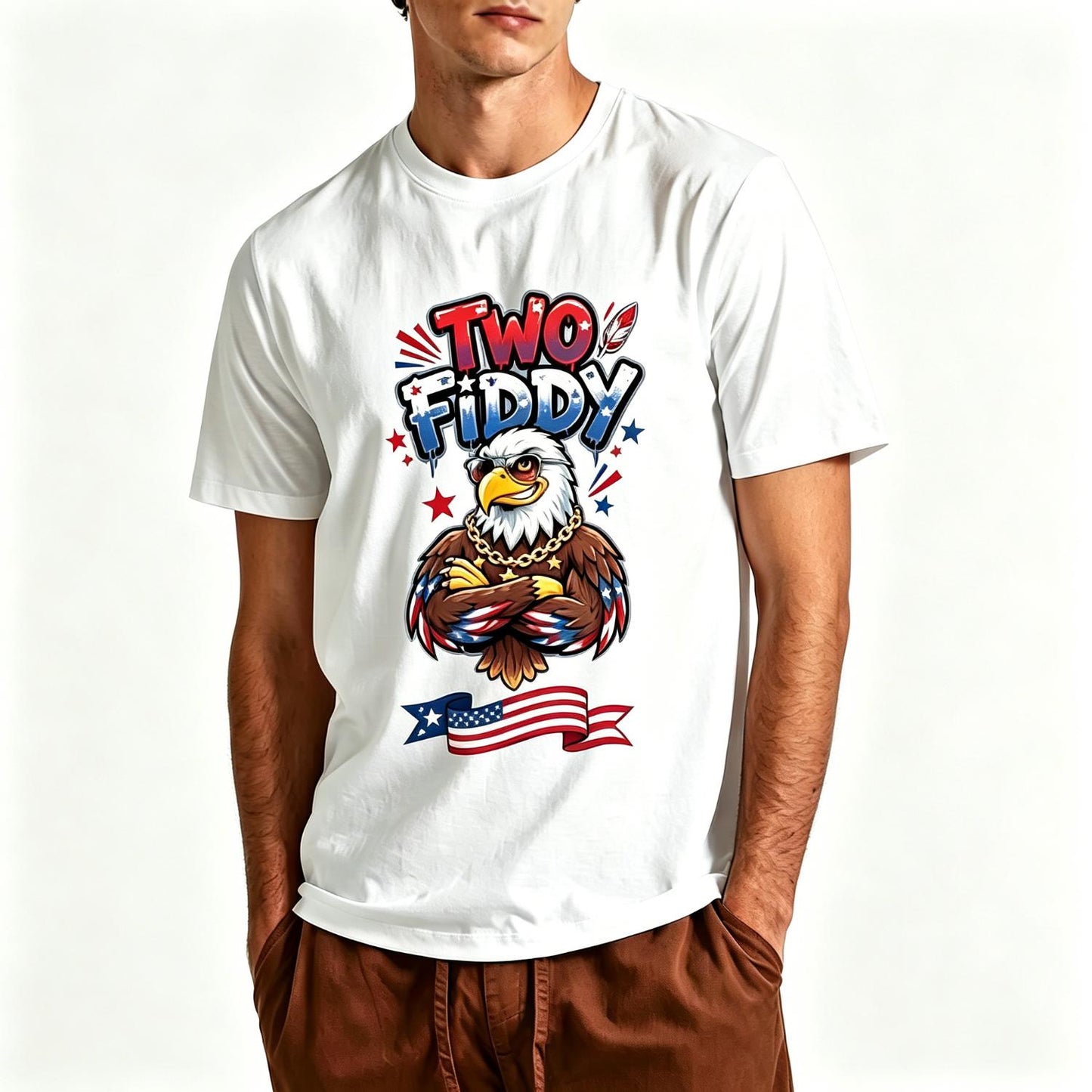 Two Fiddy Eagle 1776-2026 - Funny America 250th Anniversary T-Shirt