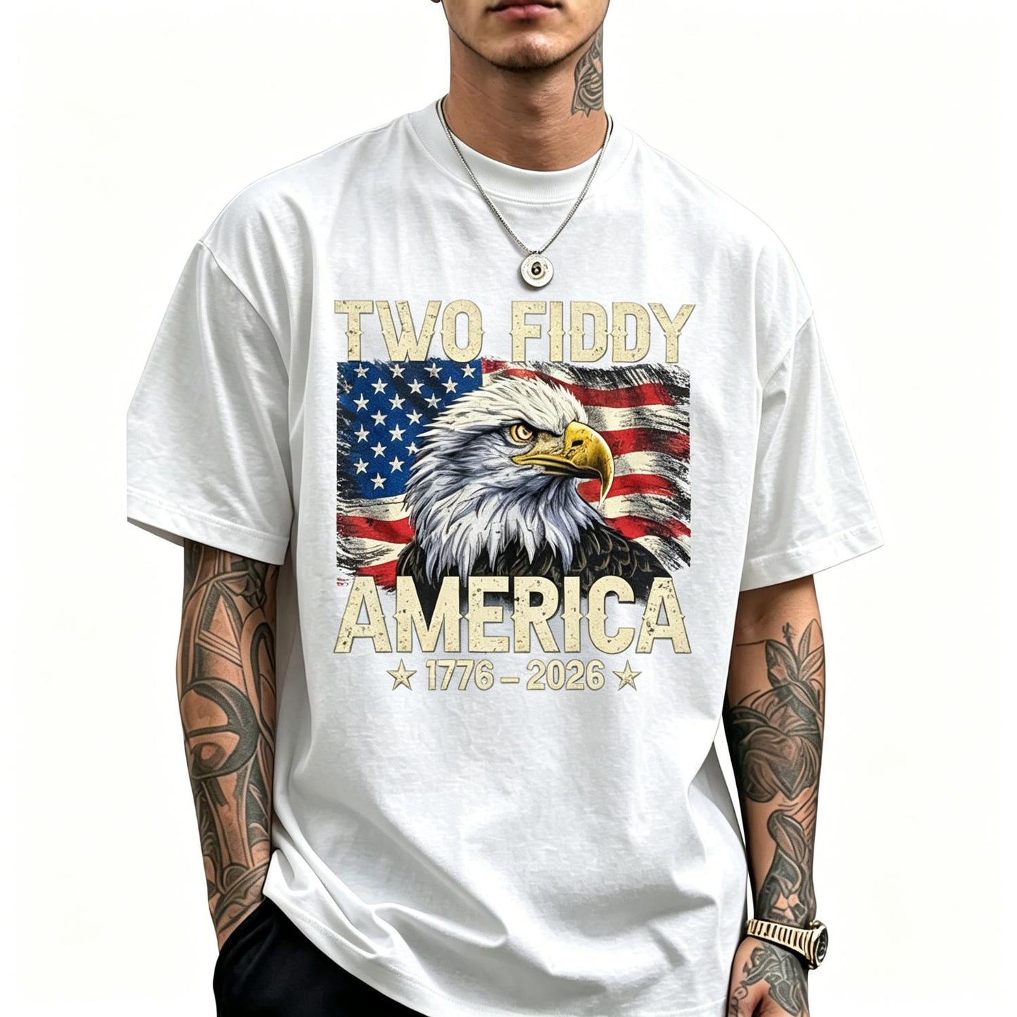 Vintage Eagle Two Fiddy 250 Year American 1776 2026 Birthday Tank Top