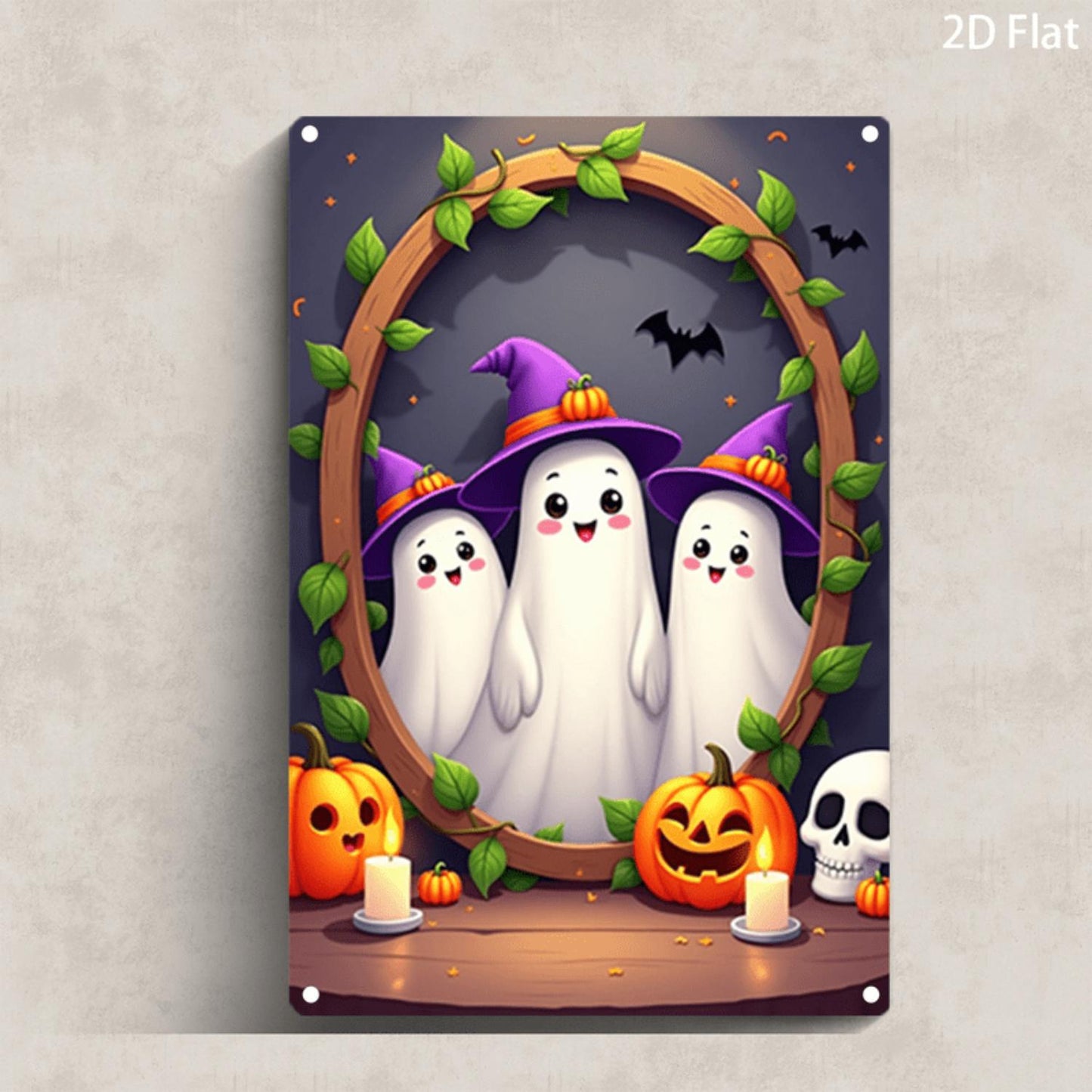 2D Flat Halloween Pattern, Themed Tin Decorative Painting: Pumpkin Skull Ornament, Halloween Pictures And Decor, Halloween Canvas Painting, Halloween Poster, Festive Home Decor, Halloween Decor, Cartoon Halloween, Spooky Design, D