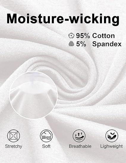 White long sleeve shirt fabric close-up with stretch, softness and breathability icons