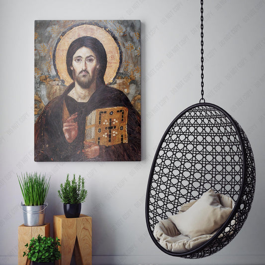 Jesus Christ Pantocrator of Sinai canvas wall art display