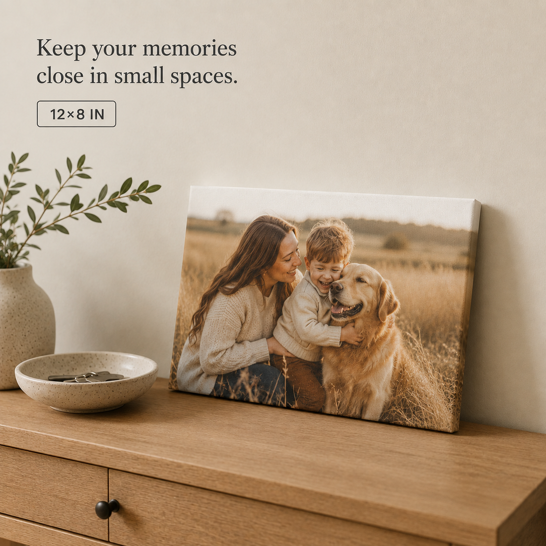Custom pet photo canvas created from a favorite pet picture