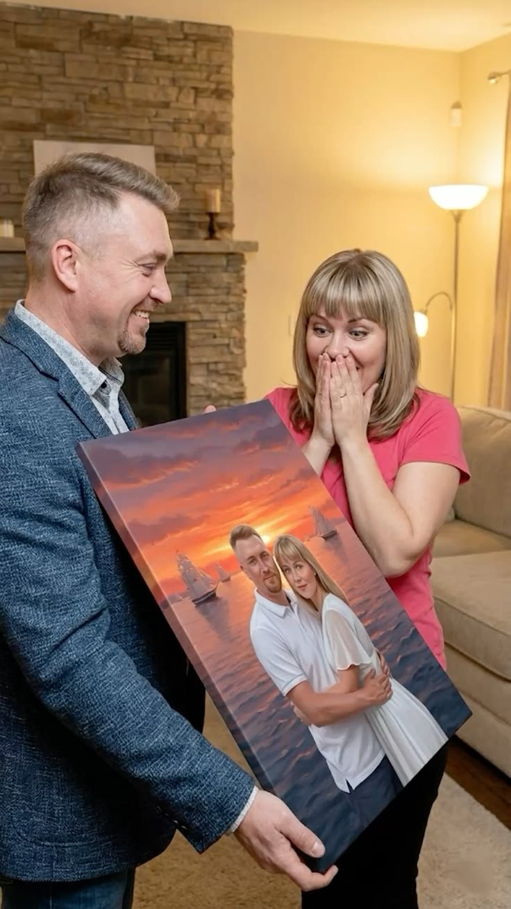 Old family photo transformed into custom canvas wall art