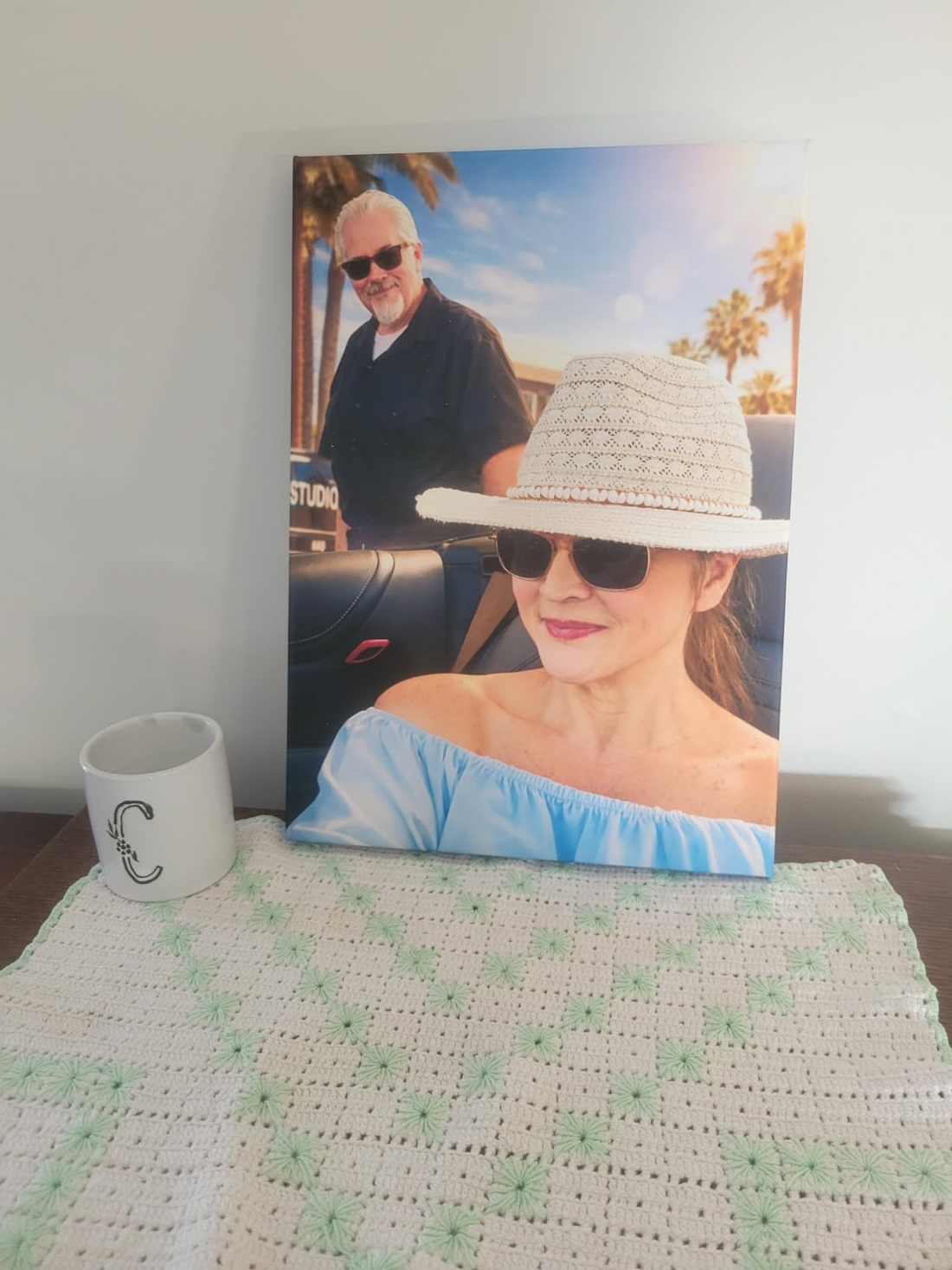 Real customer vacation photo canvas displayed at home