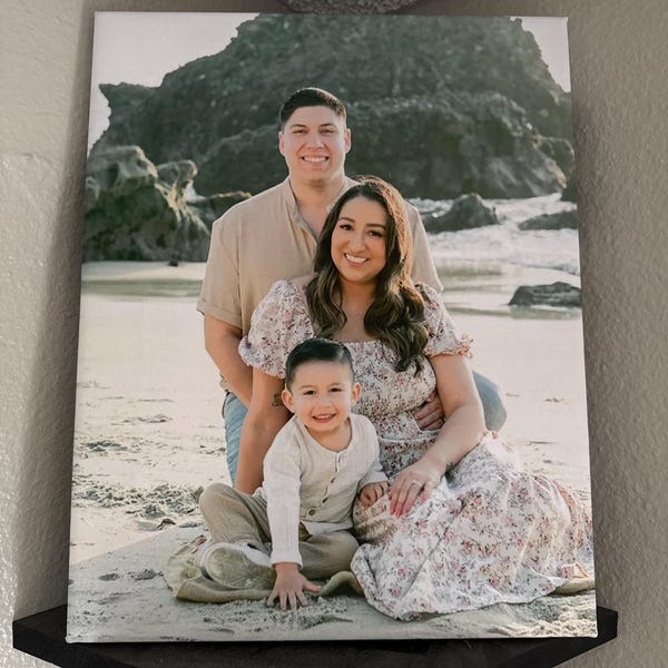 Customer photo showing a personalized custom photo canvas