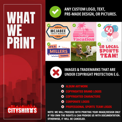 Add Your Own and Text Design Custom Personalized Adult T-Shirt Tee