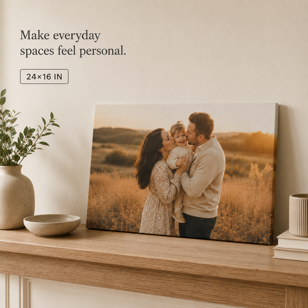 24x16 landscape custom family photo canvas