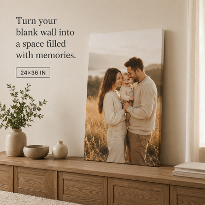 24x36 personalized family photo canvas for home decor