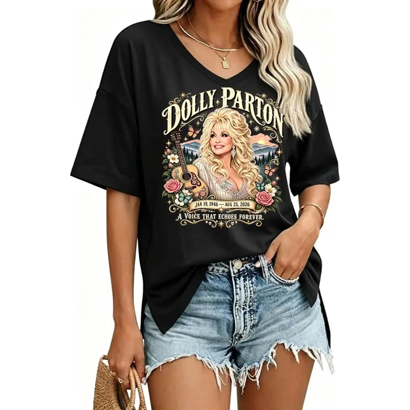 Dolly Parton Memorial T-Shirt – Country Music Legend Tribute Graphic Tee