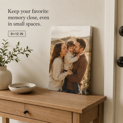 8x12 custom family photo canvas for small spaces