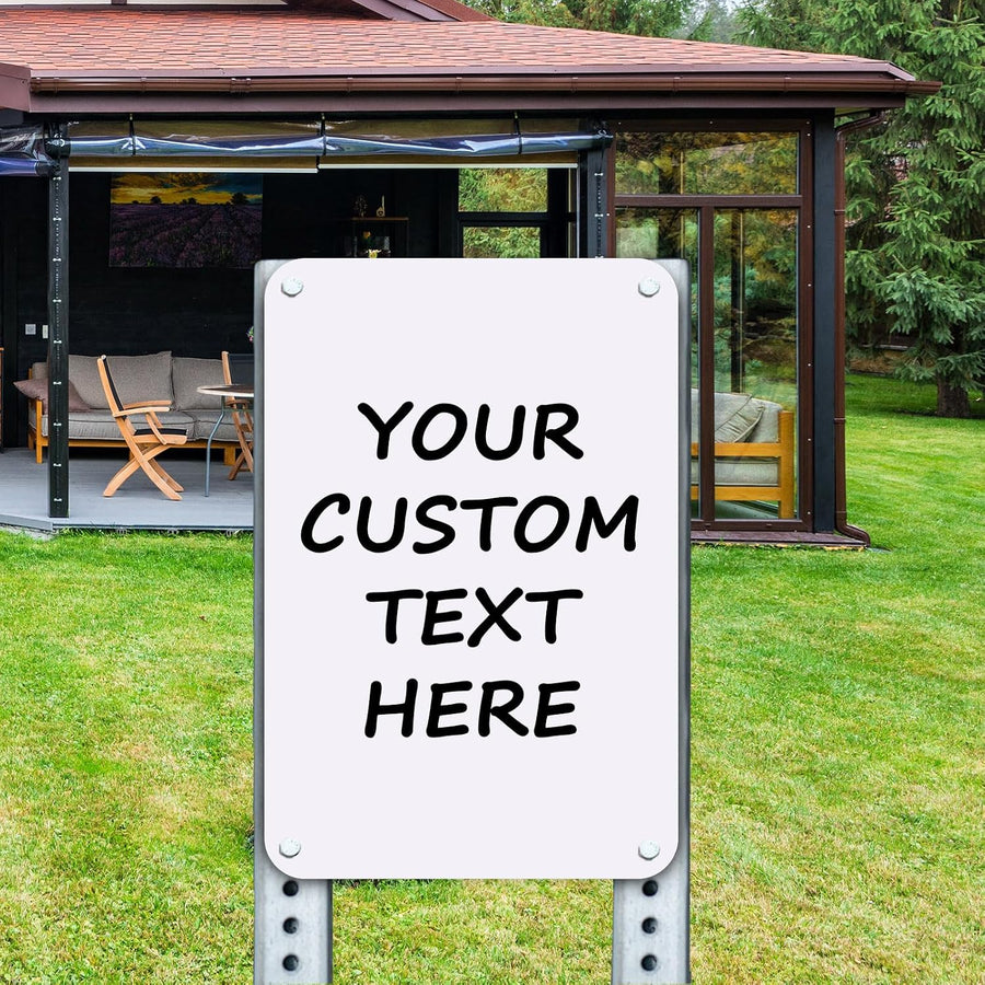 Personalized metal sign for a home, office or outdoor space