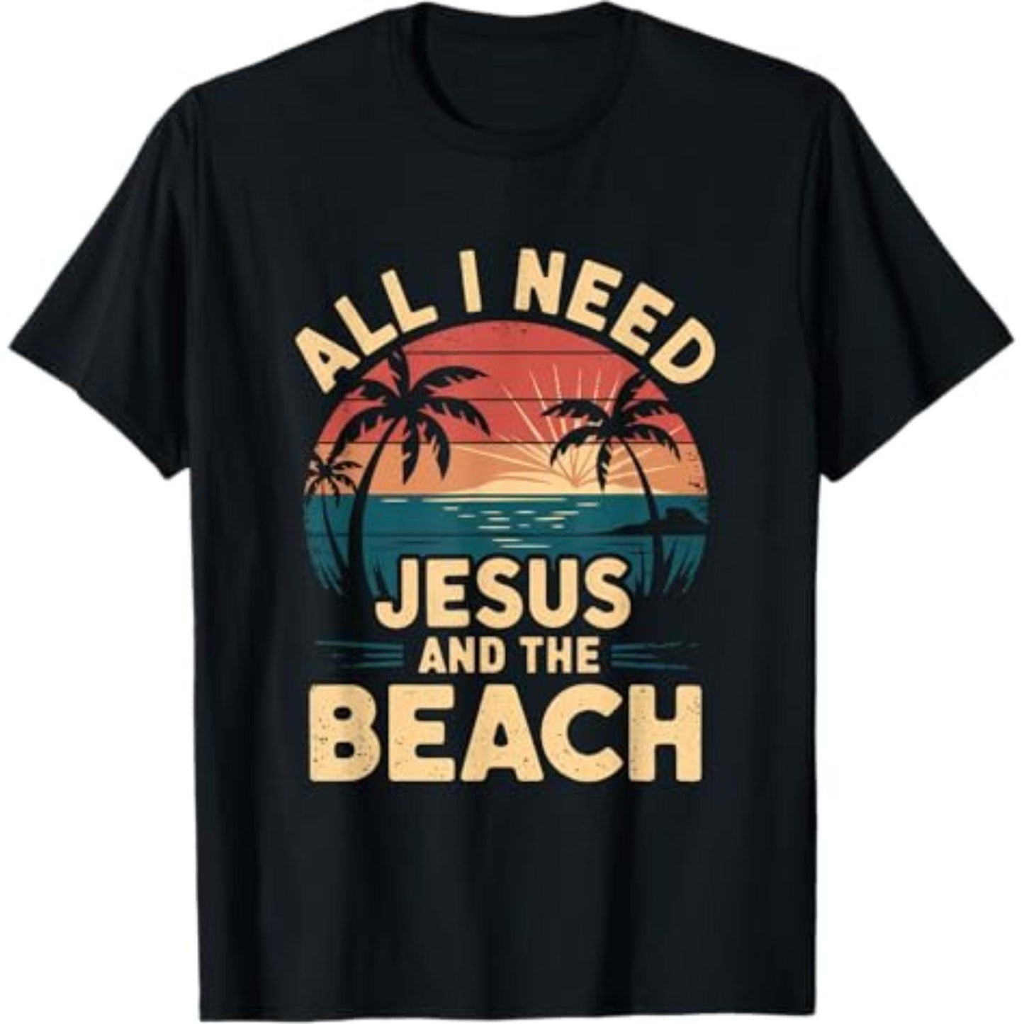 Watercolor Jesus & Beach Shirt | Faith-Based Summer Outfit for Women/Men All I need is Jesus and the beach