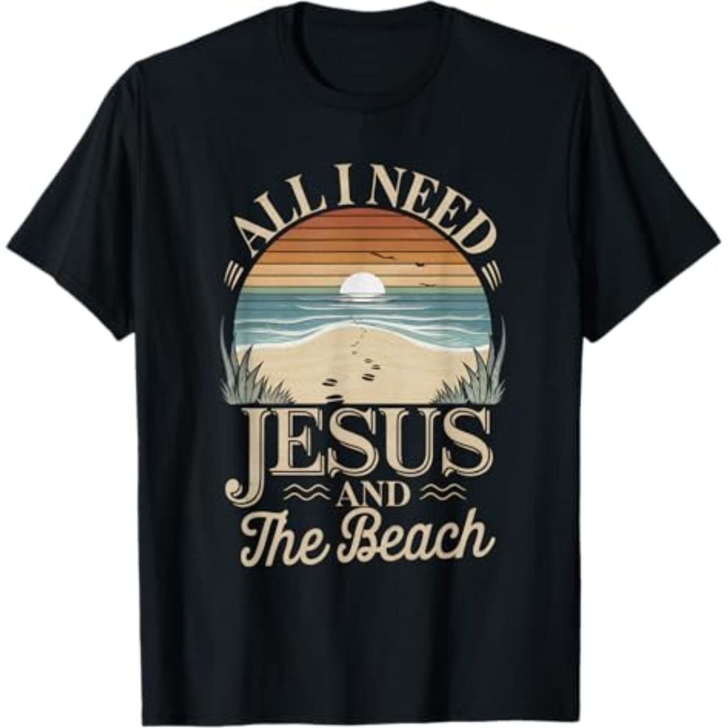Watercolor Jesus & Beach Shirt | Faith-Based Summer Outfit for Women/Men All I need is Jesus and the beach TEE