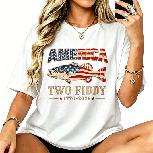 America Two Fiddy Bass Fishing 250th Anniversary T-Shirt
