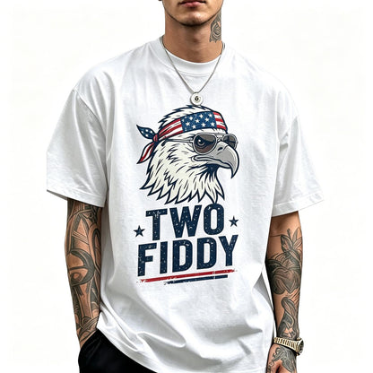 1776 2026 USA Flag 250th Patriotic Eagle Humor Two Fiddy Adult Heavyweight T-Shirt
