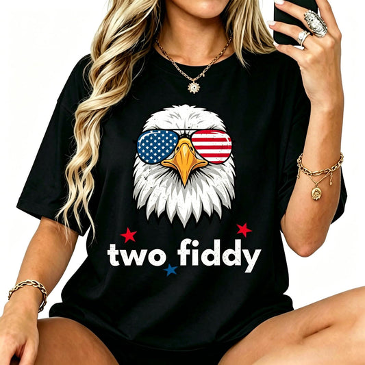 Two Fiddy Funny Meme Eagle 250 Years USA 250th 4th of July T-Shirt