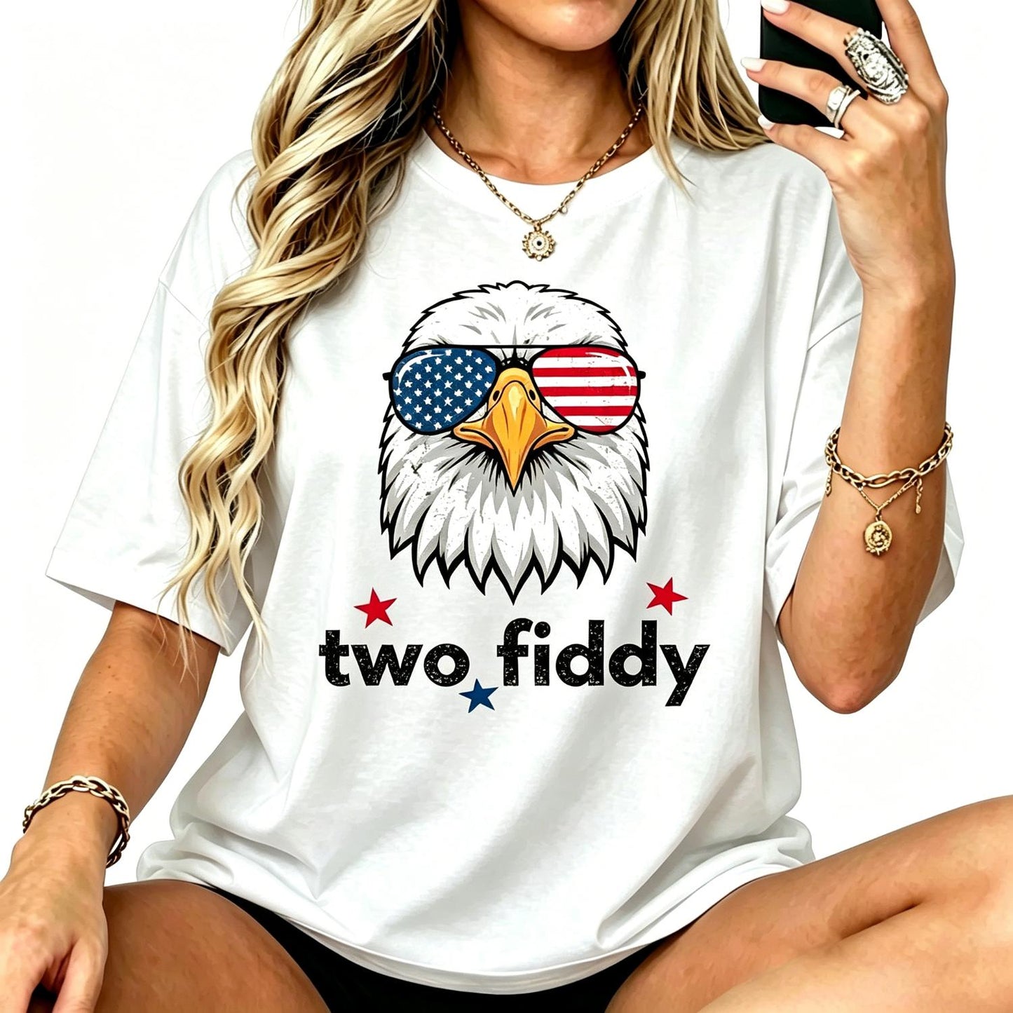 Two Fiddy Funny Meme Eagle 250 Years USA 250th 4th of July T-Shirt
