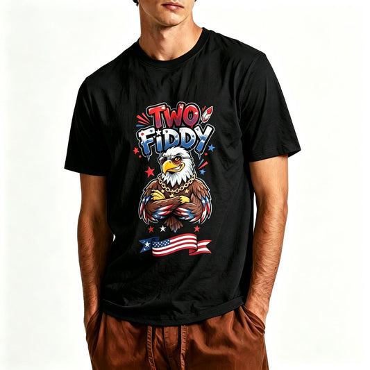Two Fiddy Eagle 1776-2026 - Funny America 250th Anniversary T-Shirt