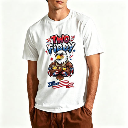 Two Fiddy Eagle 1776-2026 - Funny America 250th Anniversary T-Shirt