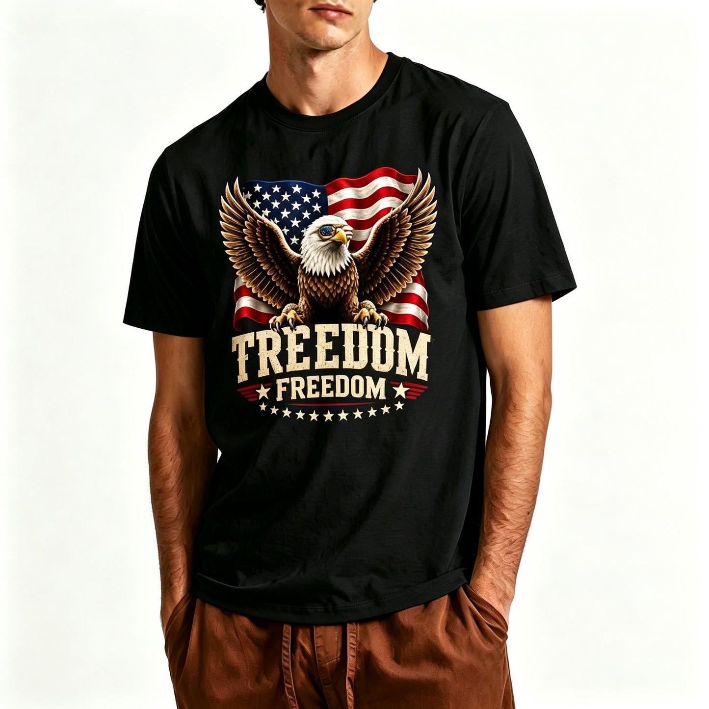 Two Fiddy 2 Fiddy 250 Anniversary 4th of July USA Flag Eagle T-Shirt