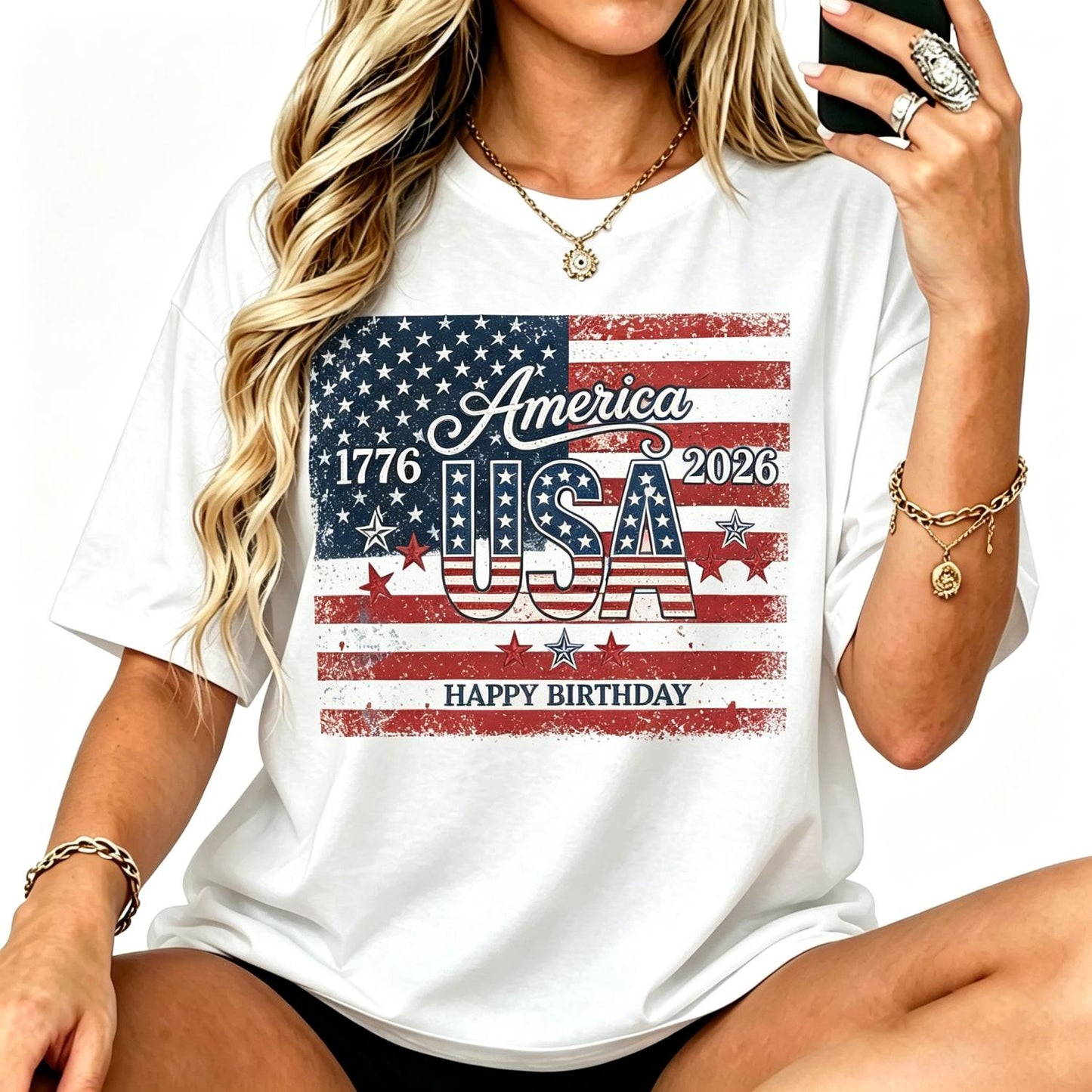 Men's Women's Cotton American Flag T-Shirt Vintage Stars and Stripes Graphic Crewneck Tee Soft Short Sleeve Summer Casual Shirt Independence Day Game Day Gifts