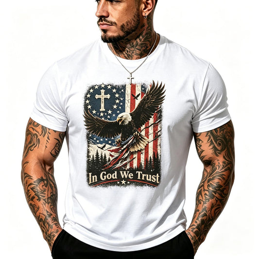 In God We Trust Eagle Cross Patriotic Unisex T-Shirt