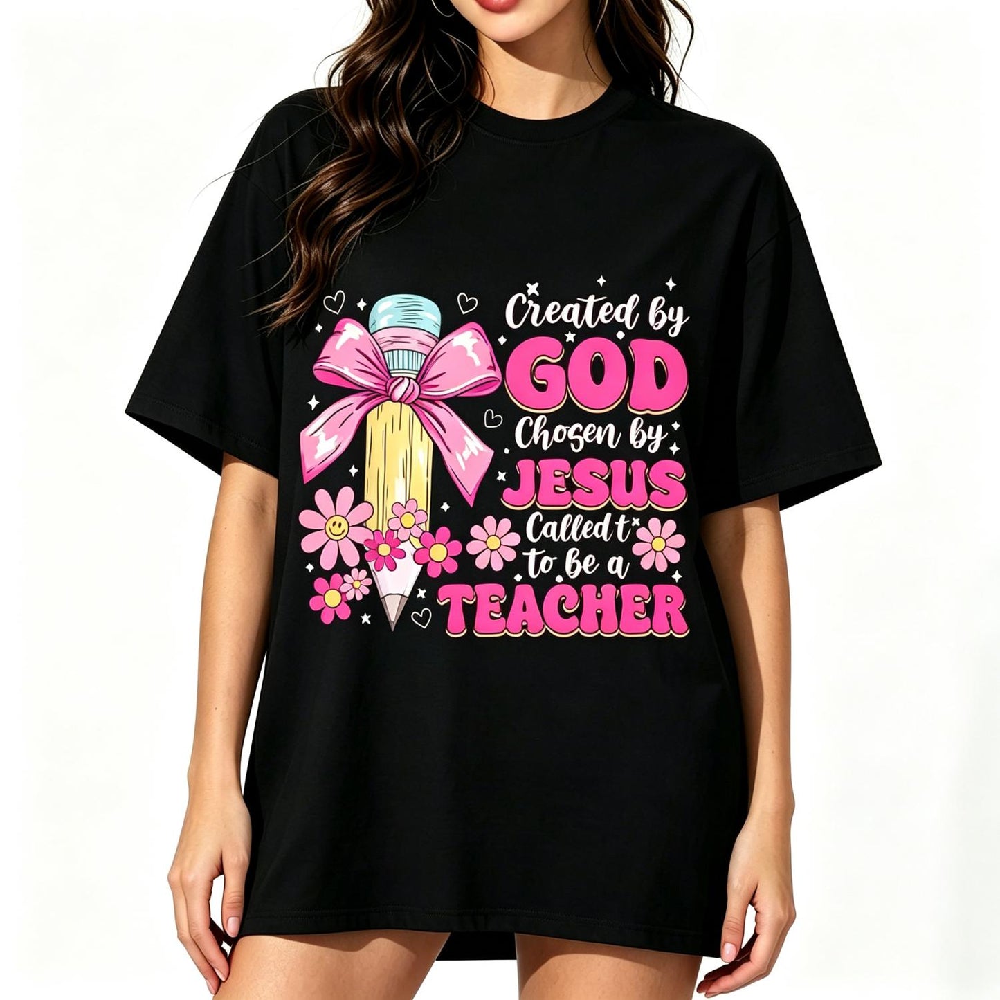 Created By God Called To Teacher - Jesus Christian Teacher T-Shirt