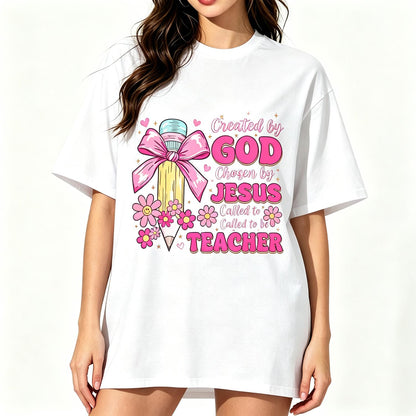Created By God Called To Teacher - Jesus Christian Teacher T-Shirt