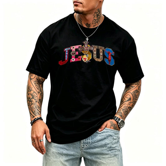 Jesus Cross Collage Graphic Unisex T-Shirt