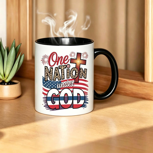 One Nation Under God Patriotic Christian Ceramic Mug