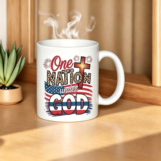 One Nation Under God Patriotic Christian Ceramic Mug