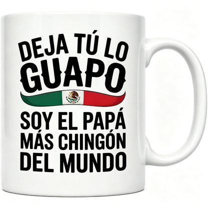 Casitika Regalos Para Papa. Mexican Dad 11 oz Mug. Soy El Papa Mas Chingon Del Mundo, Latino Father Gift for Cumpleanos or Dia del Padre