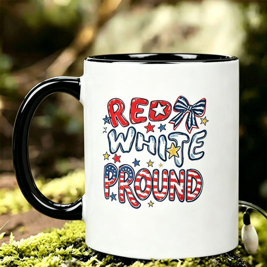 Red White Patriotic Ceramic Mug