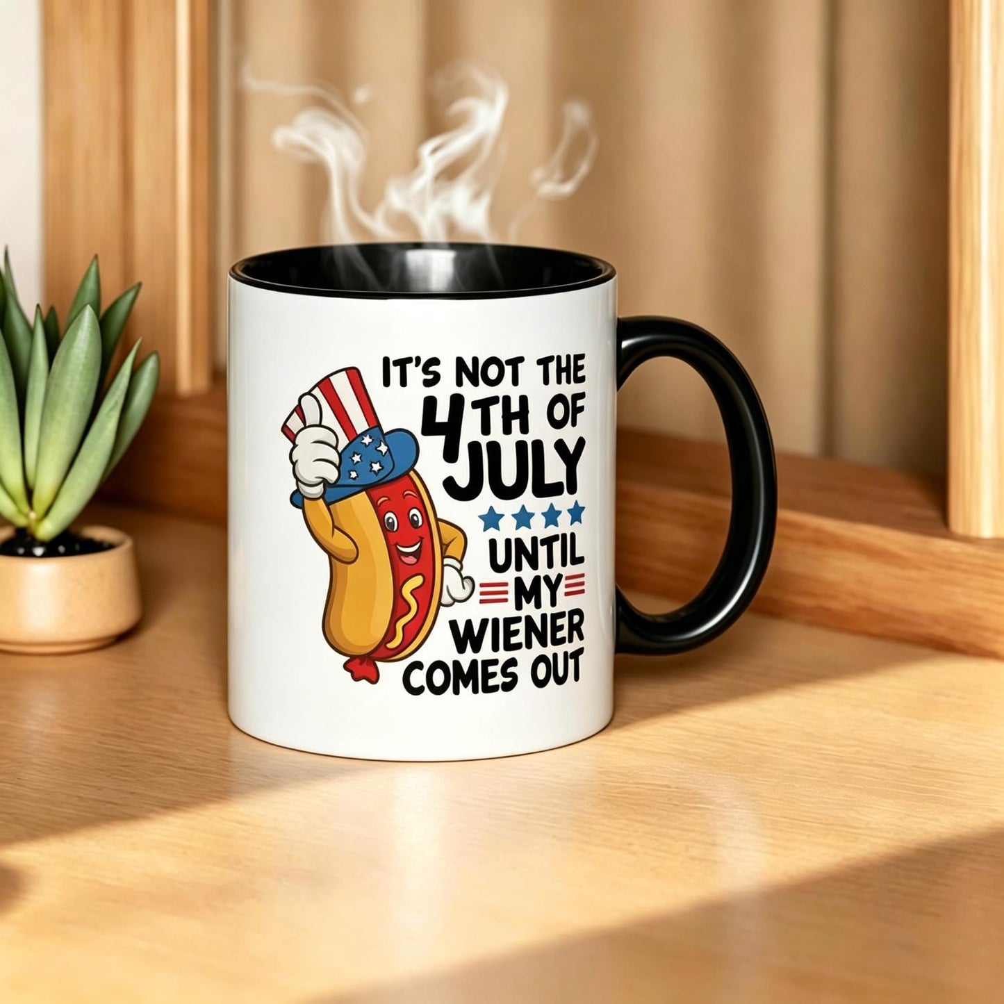 4th of July Funny Wiener Ceramic Mug Partying Grilling Fourth Humor Gift Shirt hot dog bbq Mens offensive Reusable Coffee Cups