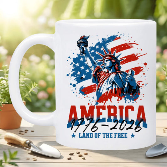 America 1776–2026 Statue of Liberty Ceramic Mug