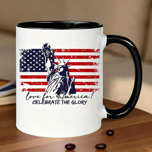 Love for America Distressed Flag Ceramic Mug