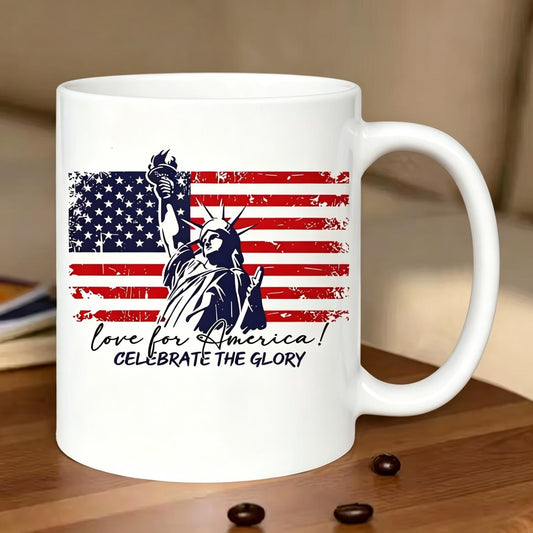 Love for America Distressed Flag Ceramic Mug
