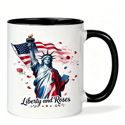 Liberty and Roses Statue of Liberty Ceramic Mug