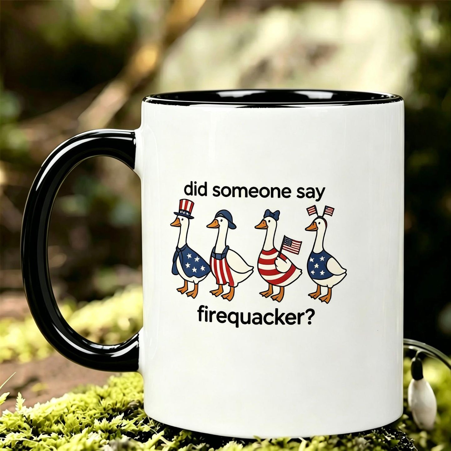 Firequacker Goose Gifts Cup Funny 4th Of July Ceramic Cup Patriotic American Flag SReusable Coffee Cups 11Oz Ceramic Mug