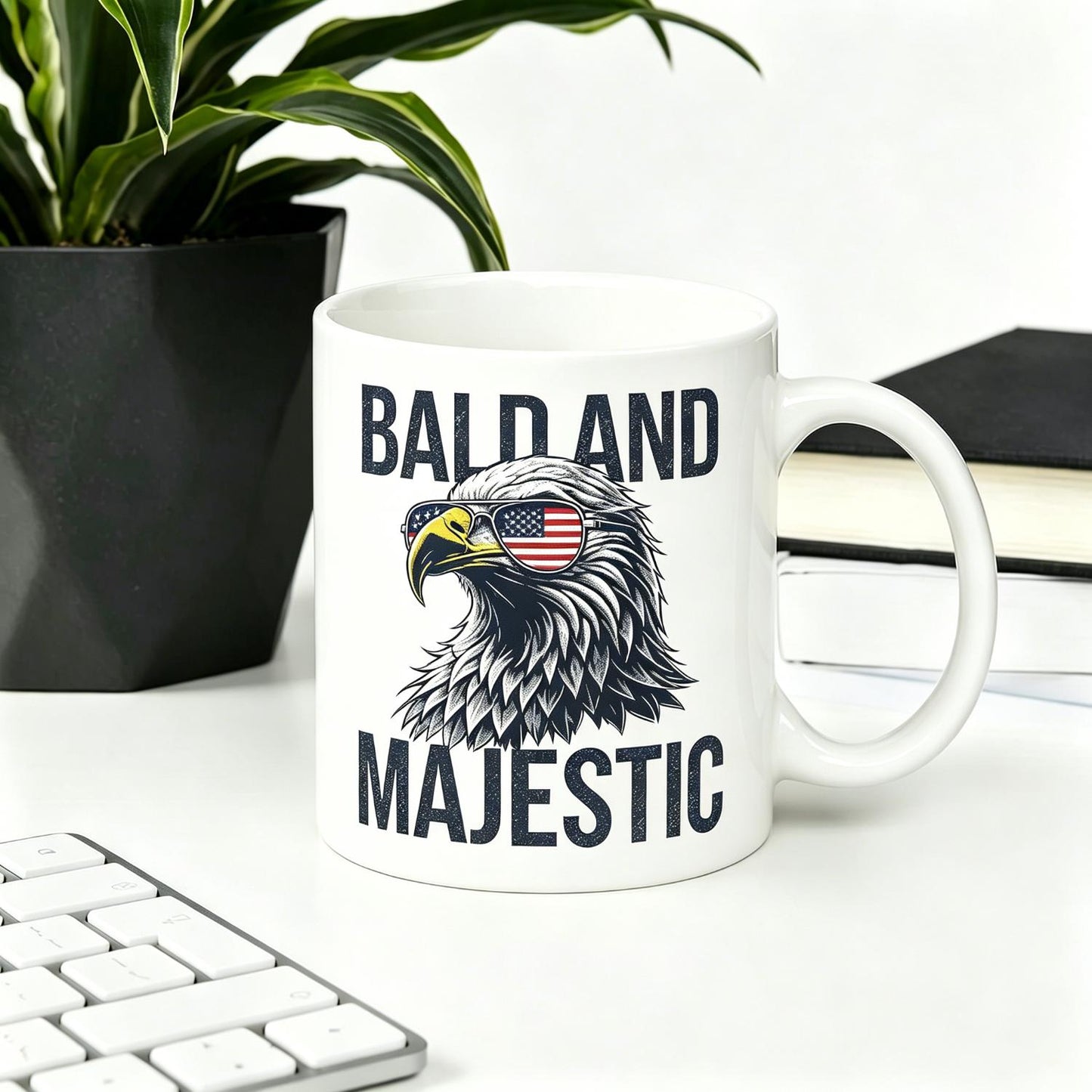 Mens Funny Reusable Coffee Cups Bald and Majestic Sarcastic Eagle Graphic Novelty Ceramic Cup for Men Mens Funny Gifts Cup Cool Vintage Fashion 11Oz Ceramic Mug Gift Classic Sarcastic Apparel for Men Funny Animal