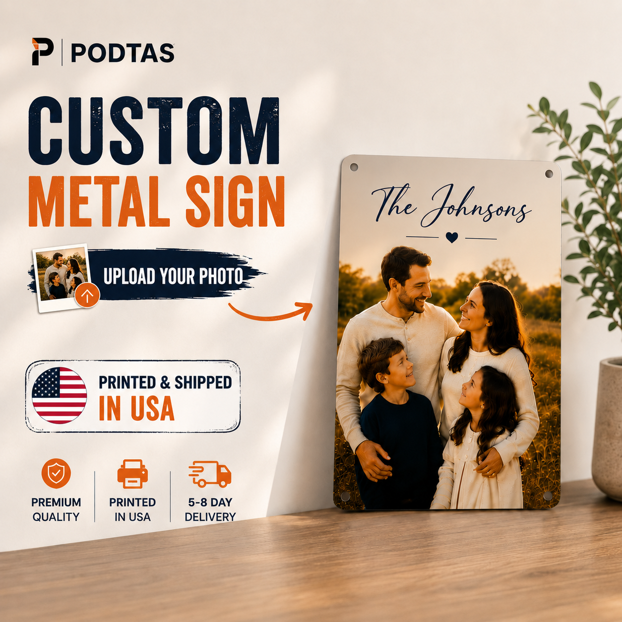Custom Metal Sign – Upload Your Photo or Logo