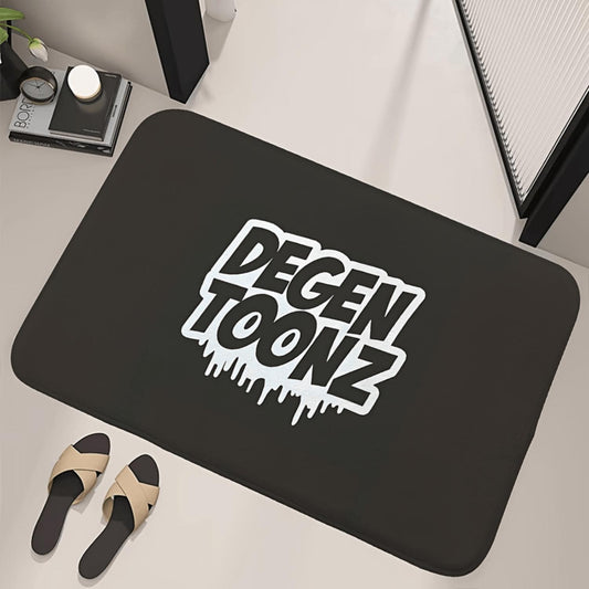 Black Graffiti Lettering Flannel Mat