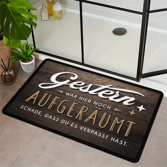 Funny German Quote Wood Grain Flannel Mat