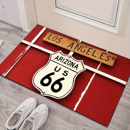 Vintage Route 66 Los Angeles Flannel Mat