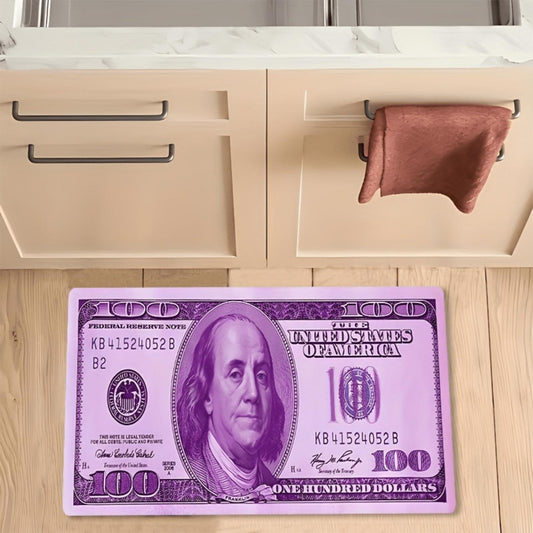 Purple $100 Bill Flannel Mat
