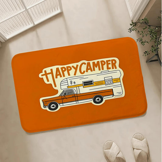 Happy Camper Vintage Truck Flannel Mat