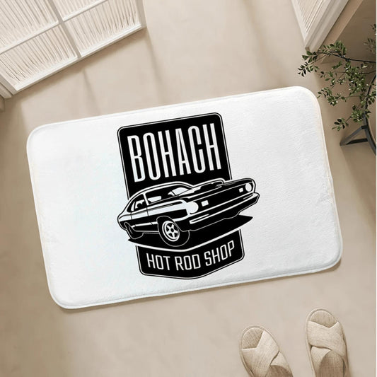 Vintage Hot Rod Garage Flannel Mat