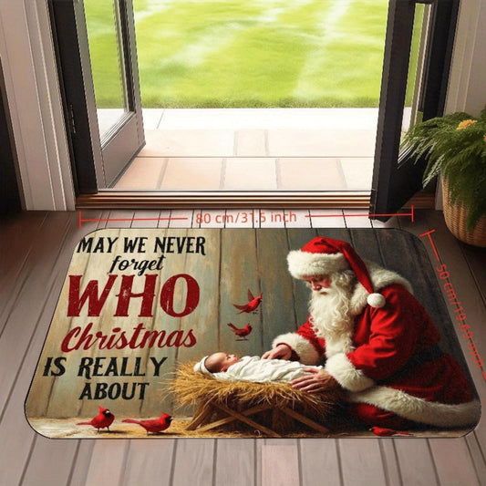 Santa & Baby Jesus Christmas Flannel Mat