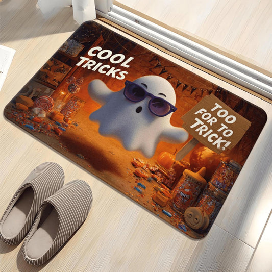 Cool Tricks Ghost Halloween Flannel Mat