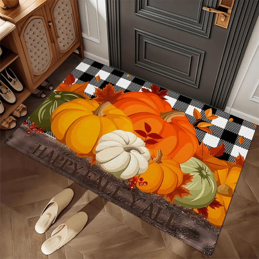 Happy Fall Y’all Pumpkin Flannel Mat